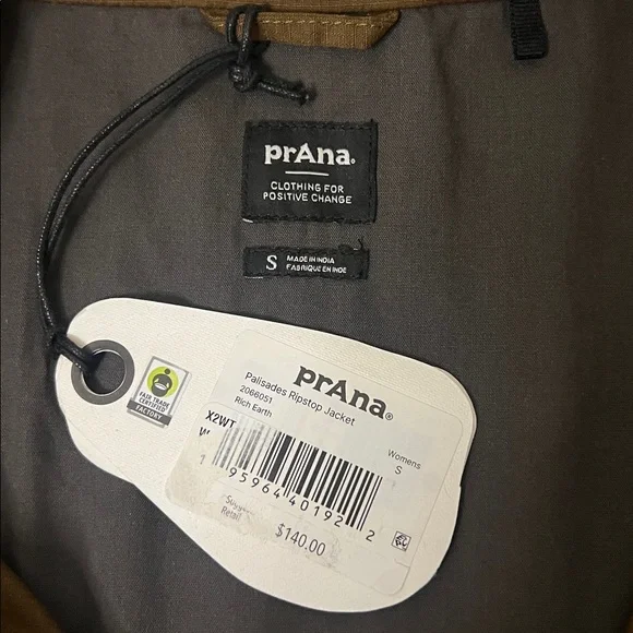NWT PRANA Women’s palisades ripstop jacket Rich Earth Size Small - Picture 9 of 12
